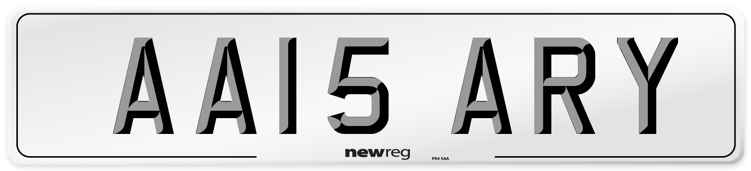 AA15 ARY Number Plate from New Reg